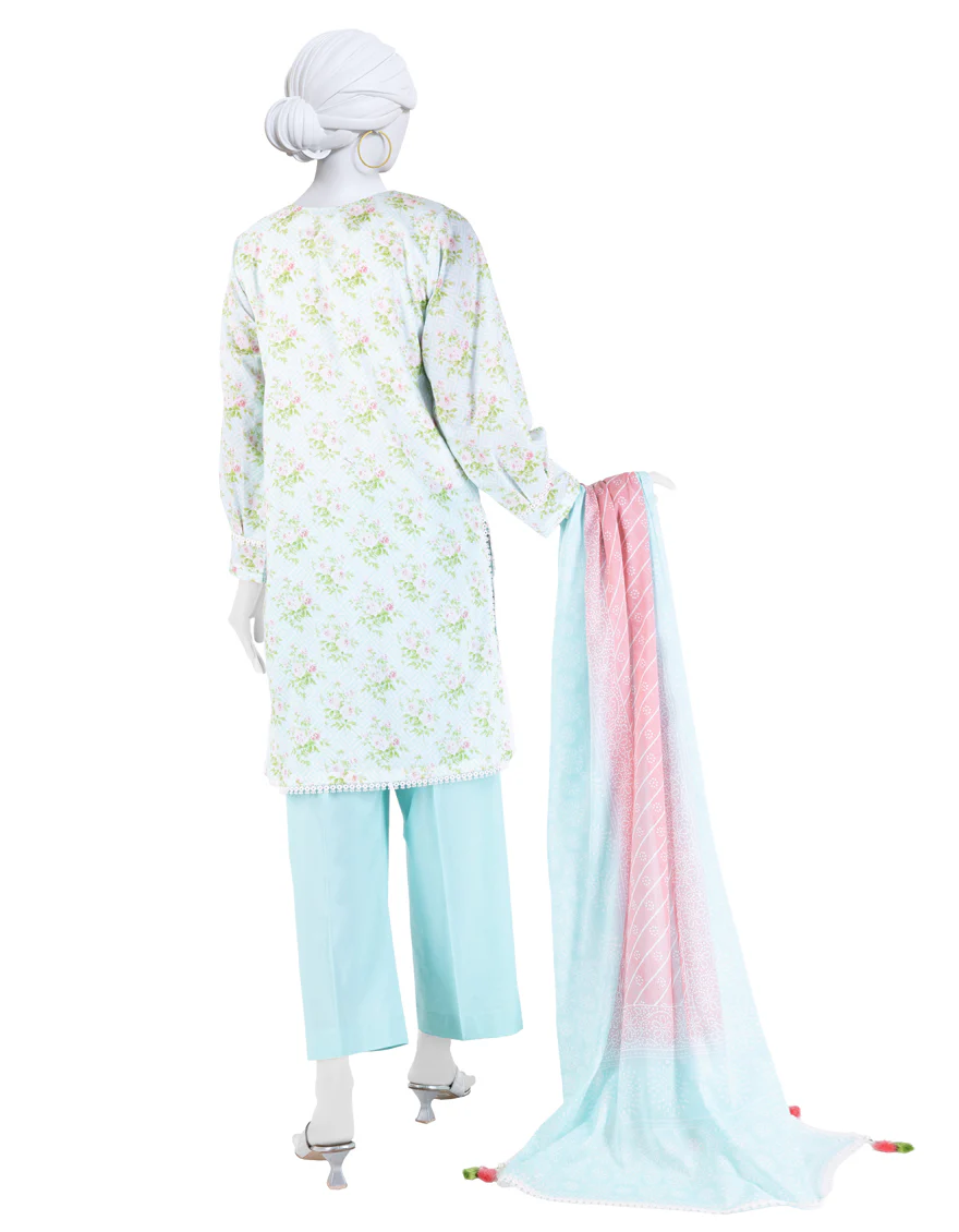 MULTICOLOR LAWN 3PC UNSTITCHED | JLAWN-S-25-3279 FLORAL CHUNDRI-7 - Image 2