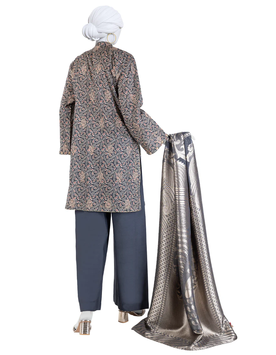 MULTICOLOR JACQUARD 3PC UNSTITCHED | JLAWN-S-25-3281 KALAMKARI-1 - Image 2