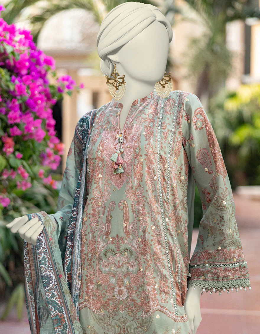 GREEN LAWN 3PC UNSTITCHED | JLAWN-S-25-3363 SHIK - Image 3