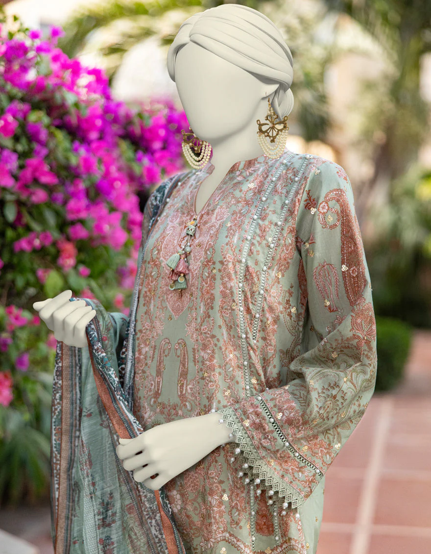 GREEN LAWN 3PC UNSTITCHED | JLAWN-S-25-3363 SHIK - Image 4