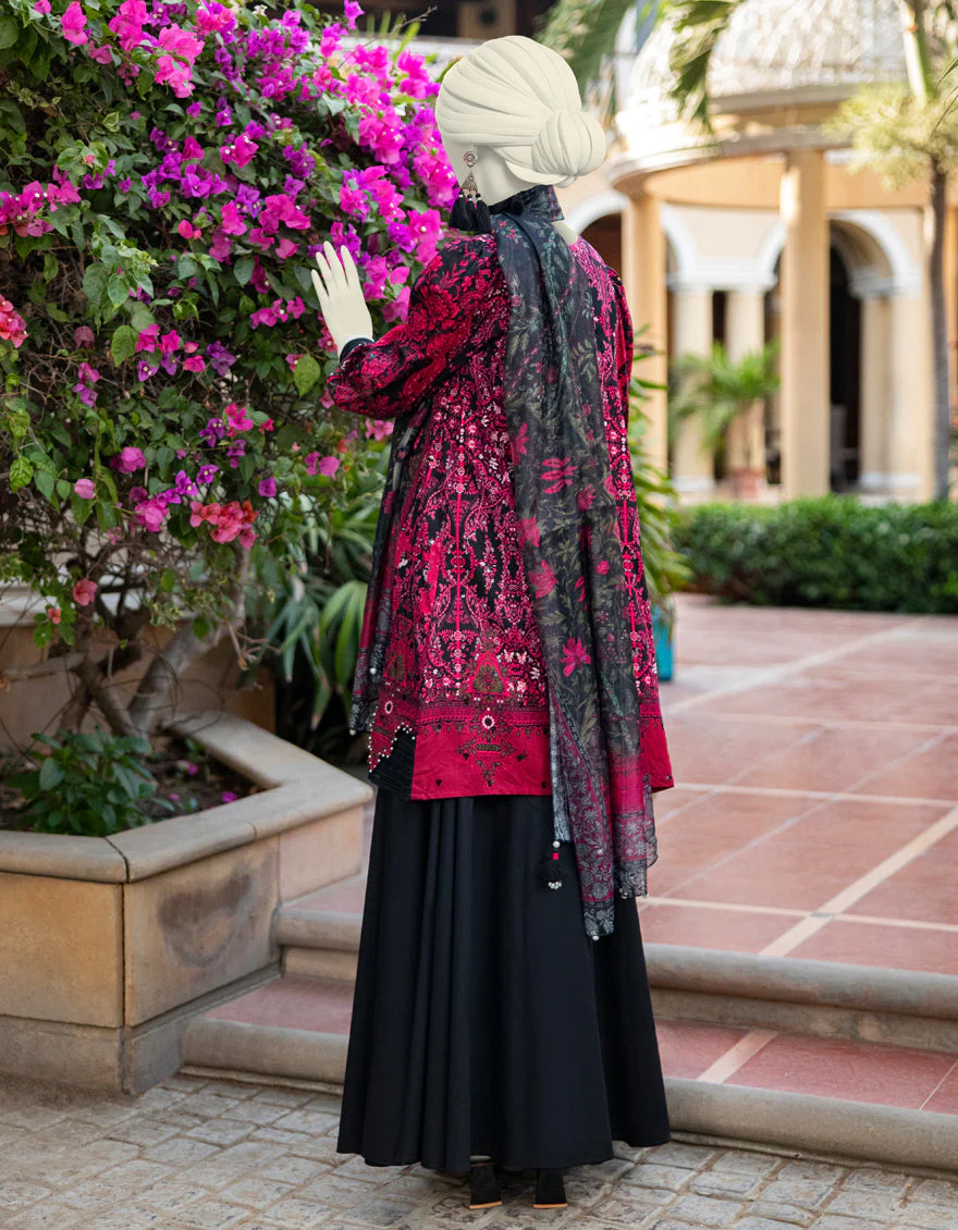 BLACK LAWN 3PC UNSTITCHED | JLAWN-S-25-3364 SHIK - Image 2