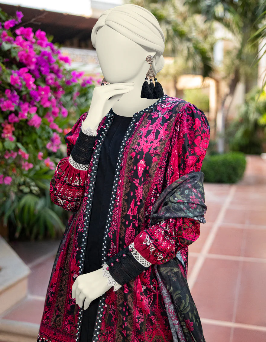BLACK LAWN 3PC UNSTITCHED | JLAWN-S-25-3364 SHIK - Image 3