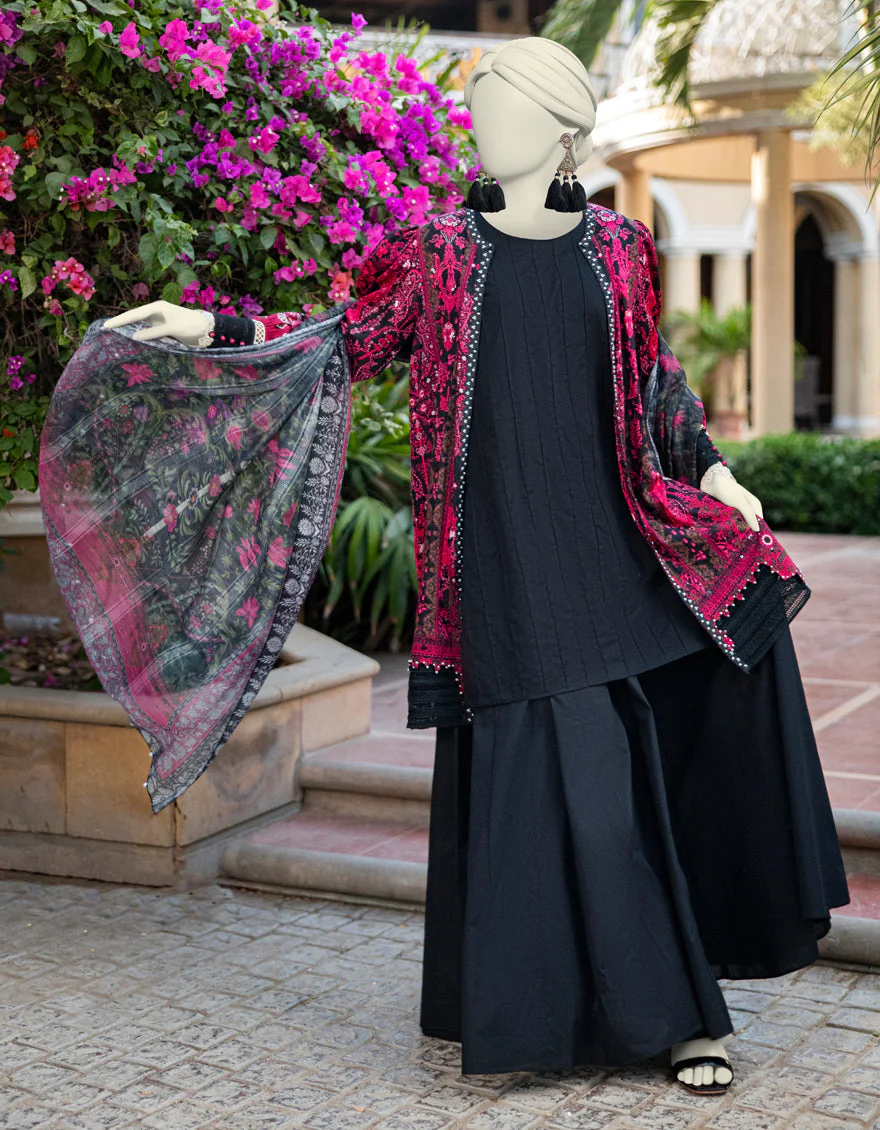 BLACK LAWN 3PC UNSTITCHED | JLAWN-S-25-3364 SHIK - Image 4