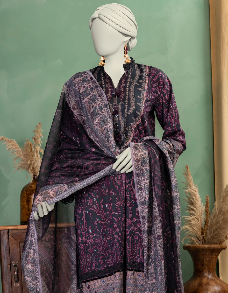 BLUE LAWN 3PC UNSTITCHED | JLAWN-S-25-3365 SHIK - Image 3