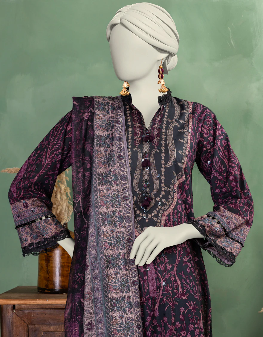 BLUE LAWN 3PC UNSTITCHED | JLAWN-S-25-3365 SHIK - Image 4