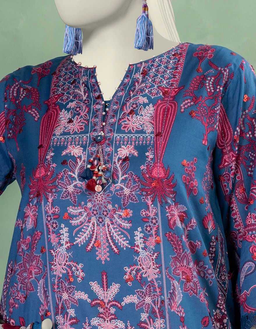 BLUE LAWN 3PC UNSTITCHED | JLAWN-S-25-3370 SHIK - Image 4