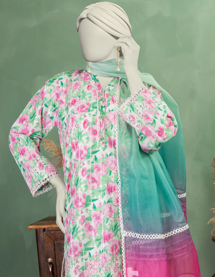 MULTICOLOR LAWN 3PC UNSTITCHED | JLAWN-S-25-3373 LUXU - Image 3