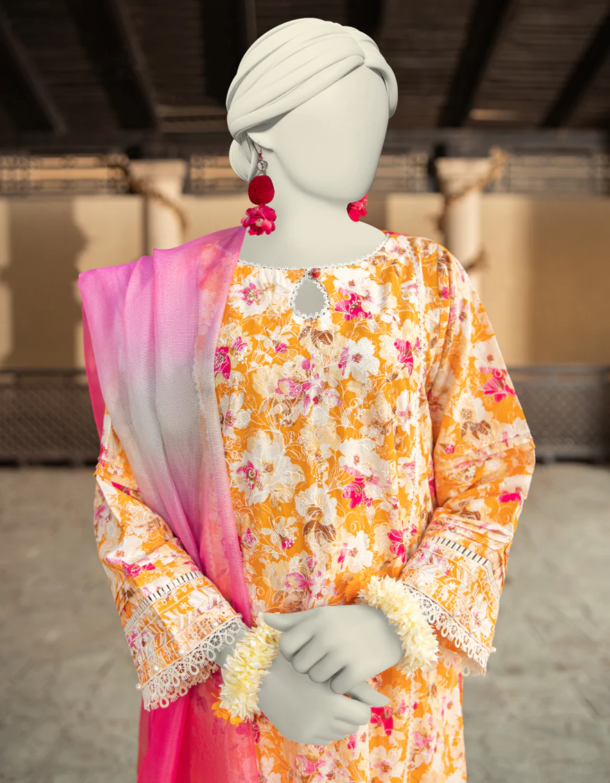 MULTICOLOR LAWN 3PC UNSTITCHED | JLAWN-S-25-3374 LUXU - Image 3