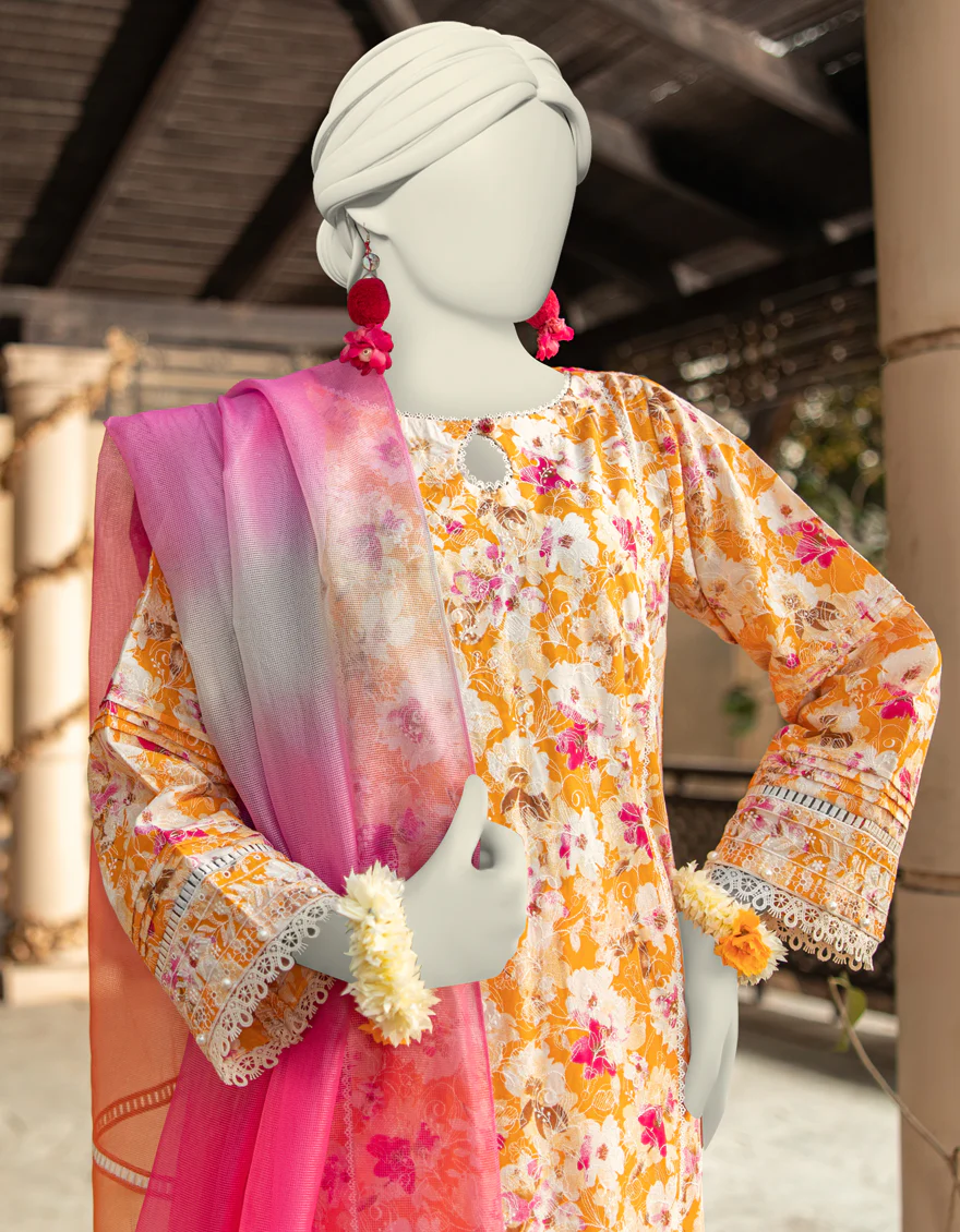 MULTICOLOR LAWN 3PC UNSTITCHED | JLAWN-S-25-3374 LUXU - Image 4