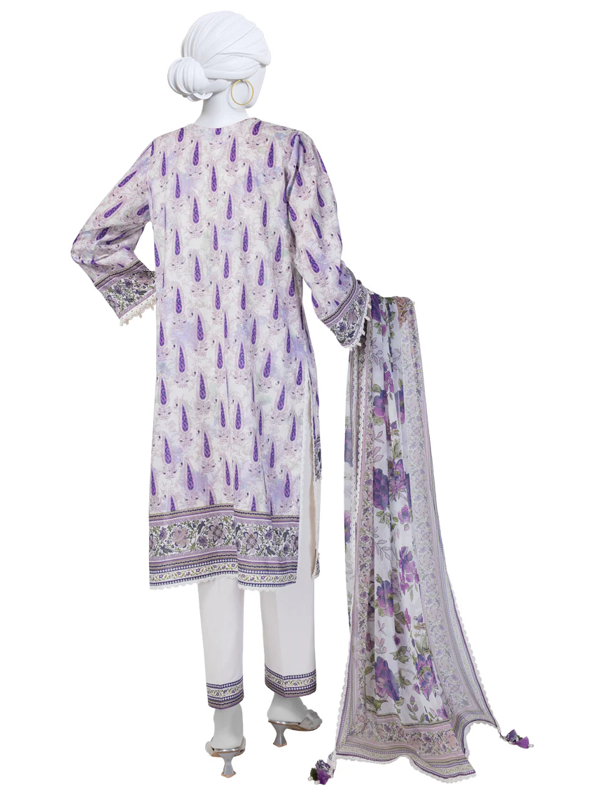 OFF WHITE LAWN 3PC UNSTITCHED | JLAWN-S-25-3399 LUXE - Image 2