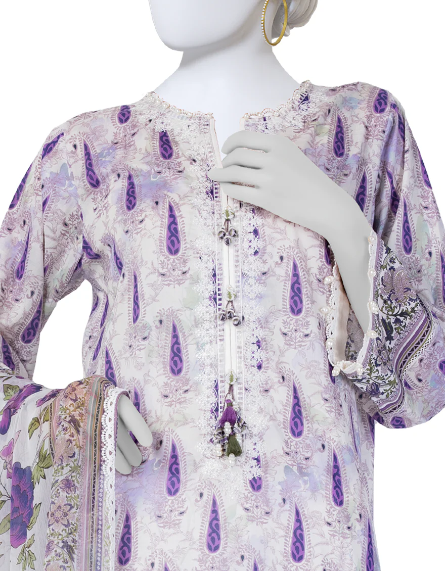 OFF WHITE LAWN 3PC UNSTITCHED | JLAWN-S-25-3399 LUXE - Image 3