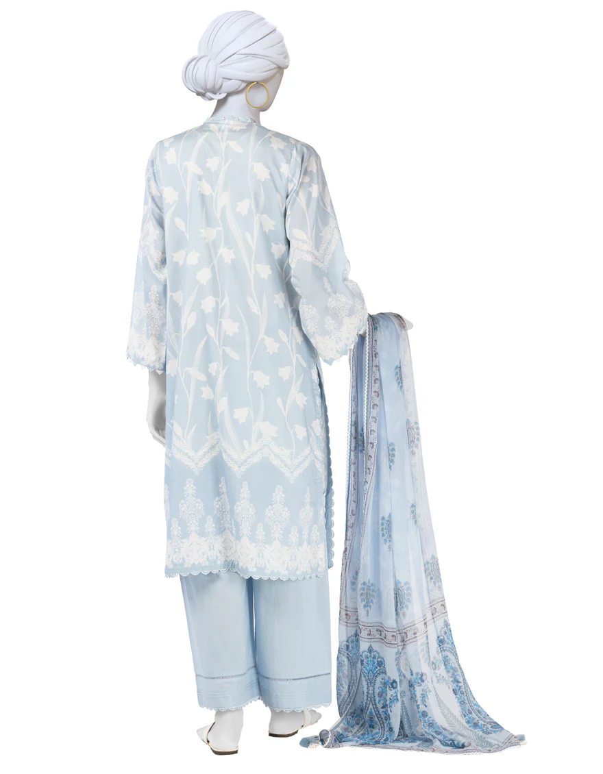 BLUE LAWN 3PC UNSTITCHED | JLAWN-S-25-3401 LUXE - Image 2