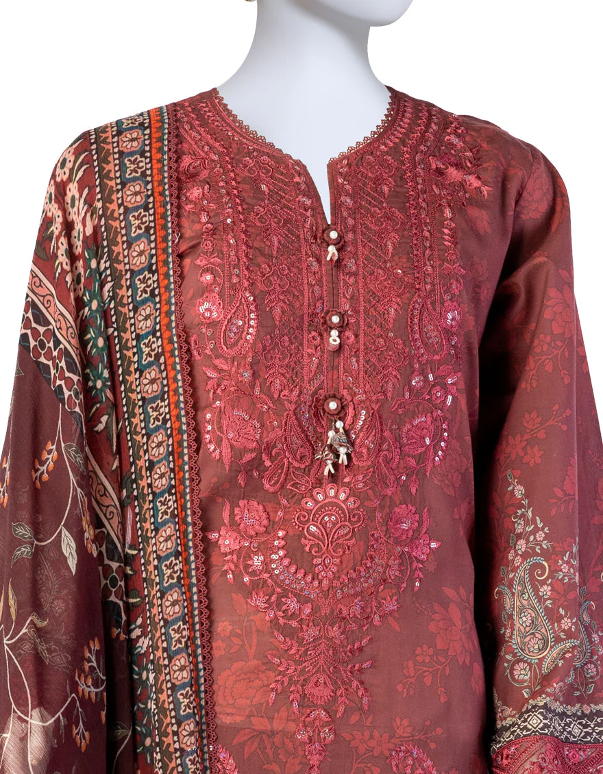 MULTICOLOR LAWN 3PC UNSTITCHED | JLAWN-S-25-3403 LUXE - Image 3
