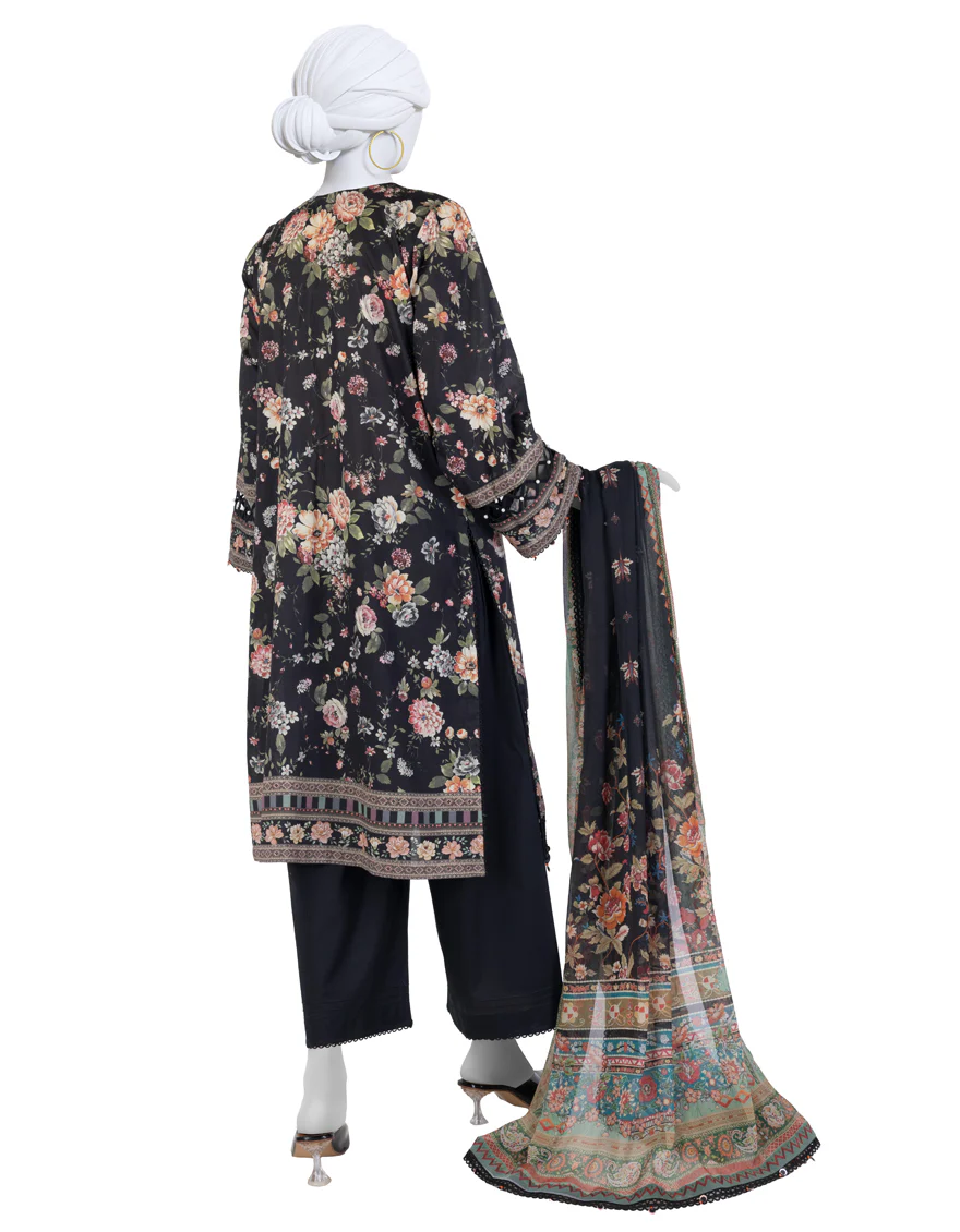 BLACK LAWN 3PC UNSTITCHED | JLAWN-S-25-3404 LUXE - Image 2