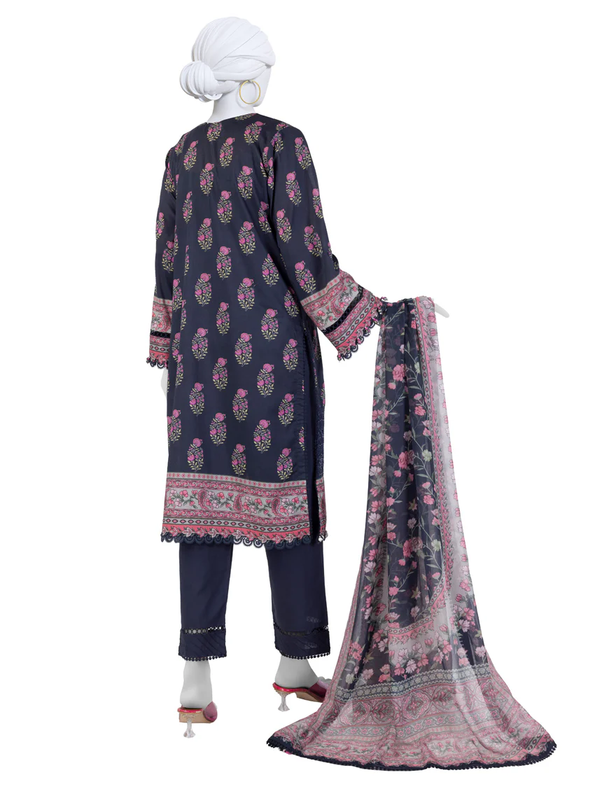 BLUE LAWN 3PC UNSTITCHED | JLAWN-S-25-3405 LUXE - Image 2