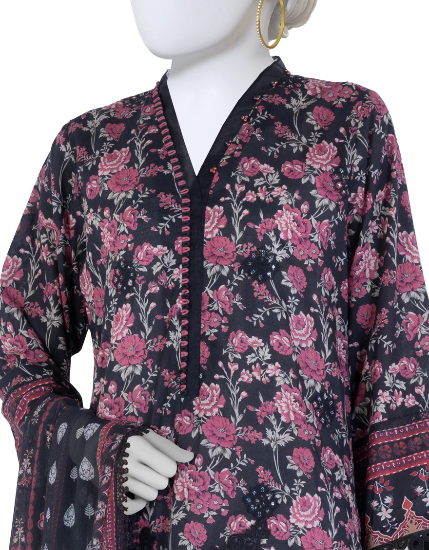 MULTICOLOR LAWN 3PC UNSTITCHED | JLAWN-S-25-3406 LUXE - Image 3