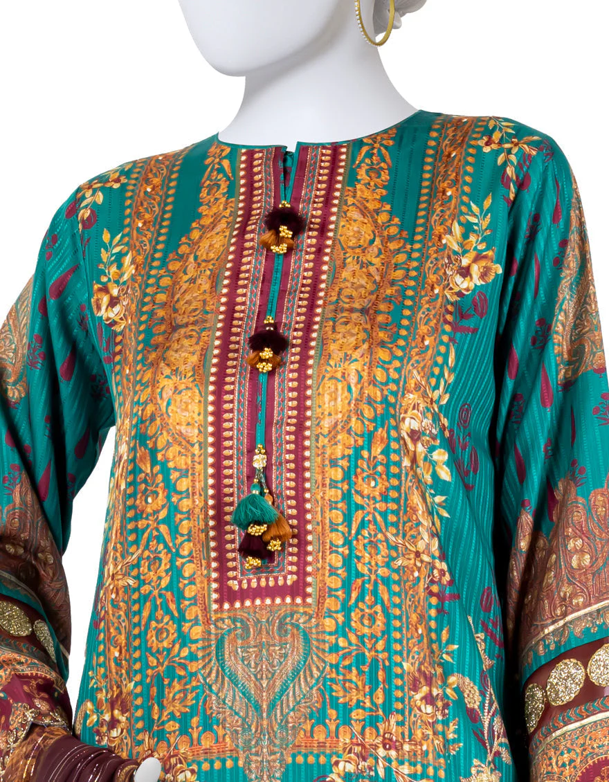 GREEN DOBBY 3PC STITCHED | JLAWN-S-25-809/S ROYAL HERITAGE-1 - Image 3
