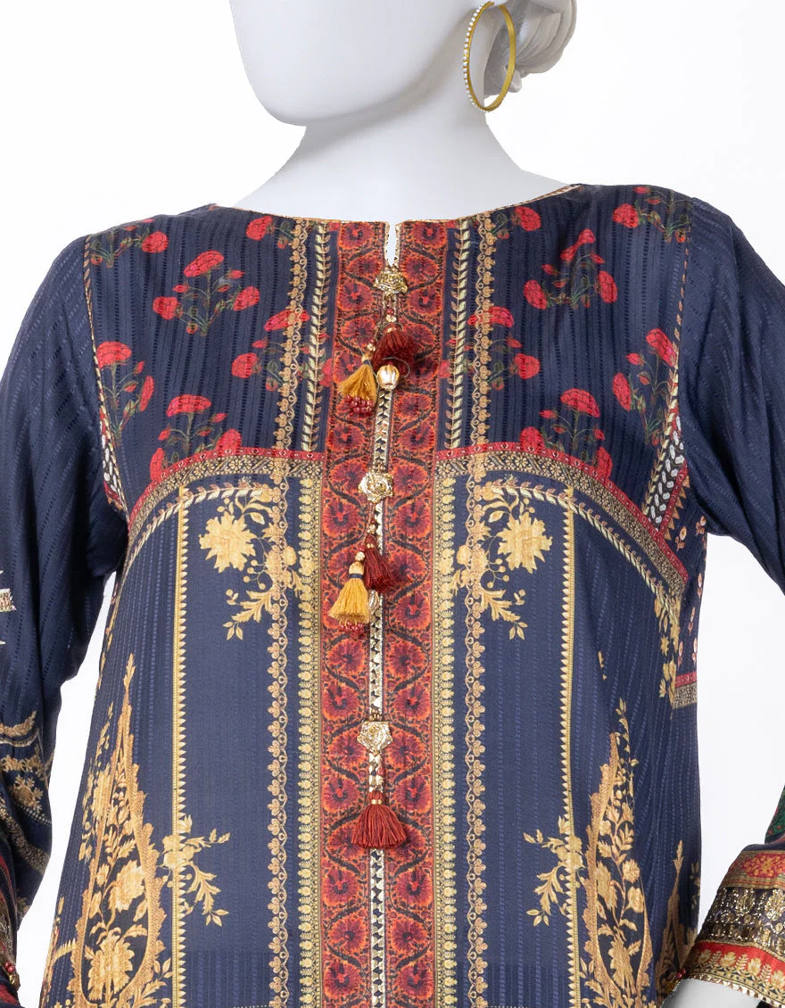 BLUE DOBBY 3PC STITCHED | JLAWN-S-25-810/S ROYAL HERITAGE-2 - Image 2