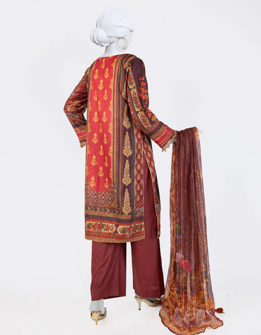 BROWN DOBBY 3PC STITCHED | JLAWN-S-25-811/S ROYAL HERITAGE-03 - Image 2