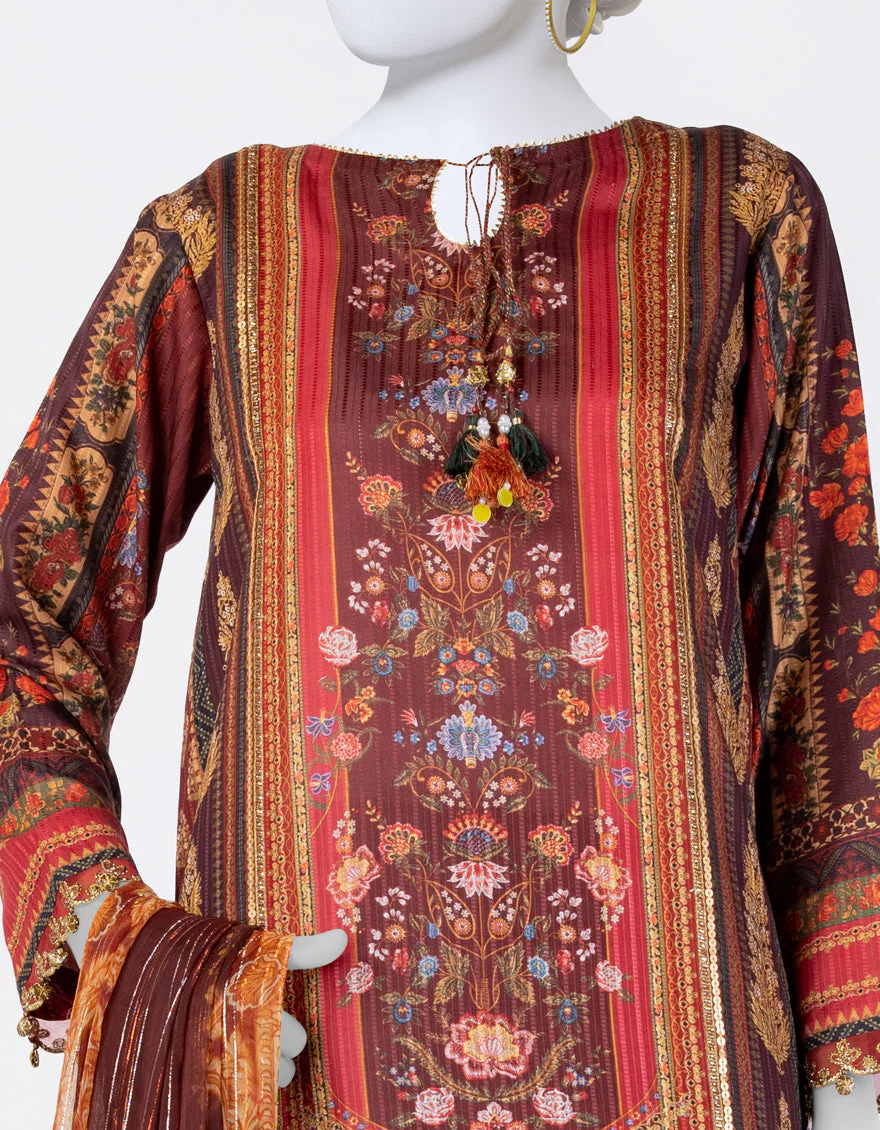 BROWN DOBBY 3PC STITCHED | JLAWN-S-25-811/S ROYAL HERITAGE-03 - Image 3