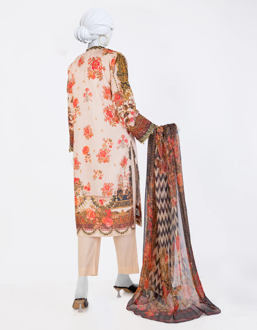 BEIGE DOBBY 3PC UNSTITCHED | JLAWN-S-25-812 ROYAL HERITAGE-4 - Image 3