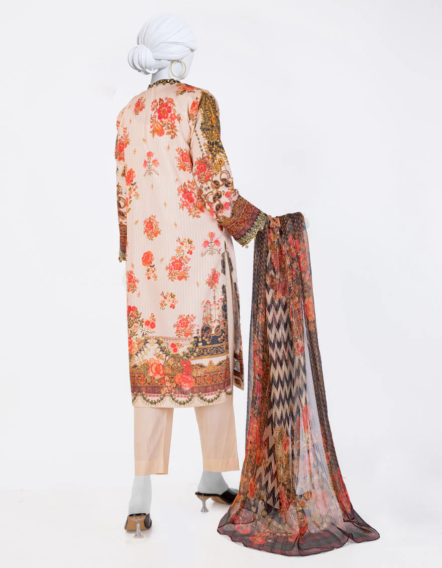 BEIGE DOBBY 3PC STITCHED | JLAWN-S-25-812/S ROYAL HERITAGE-4 - Image 2