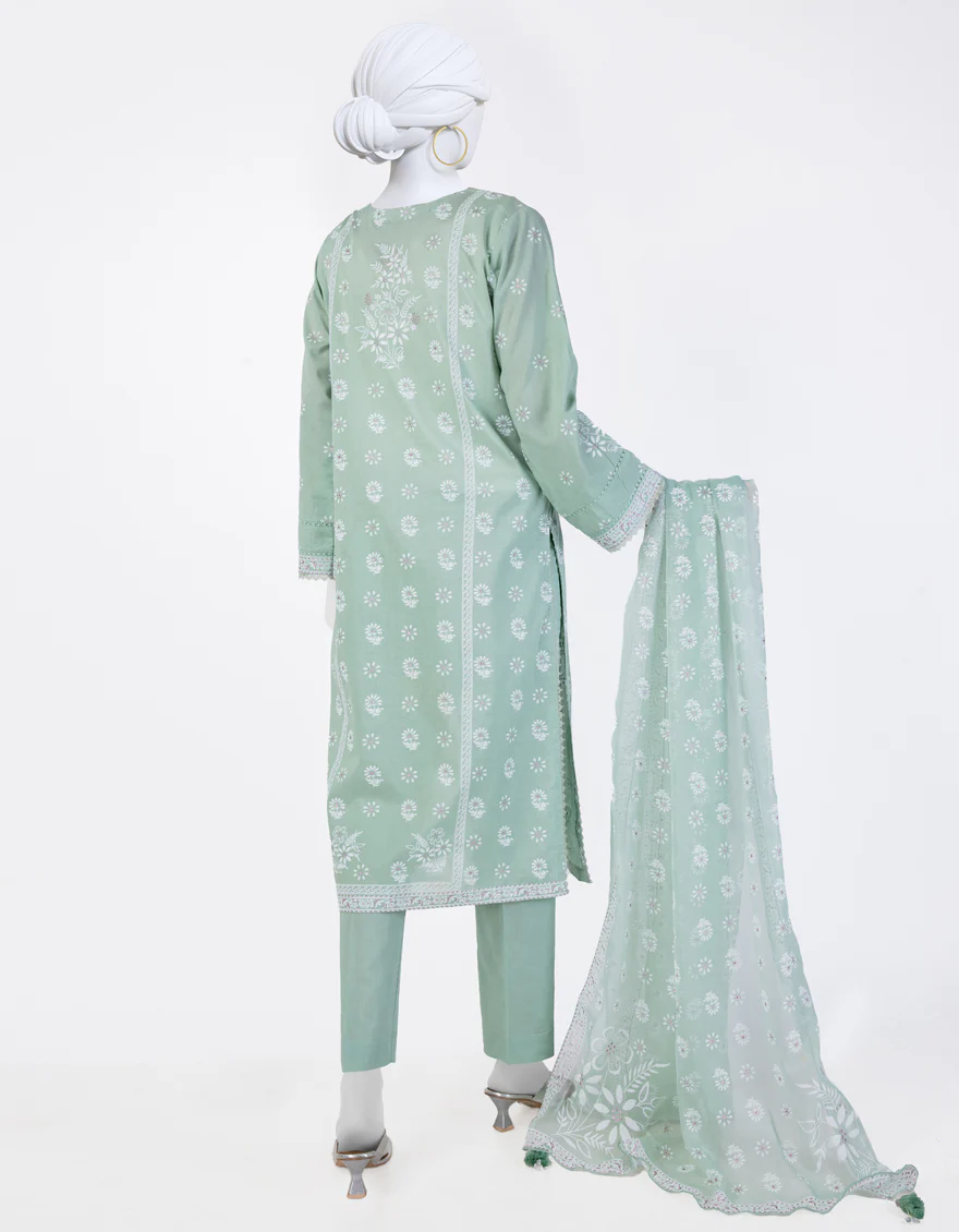 GREEN LAWN 3PC STITCHED | JLAWN-S-25-817/S SHADOW WORK-01 - Image 2