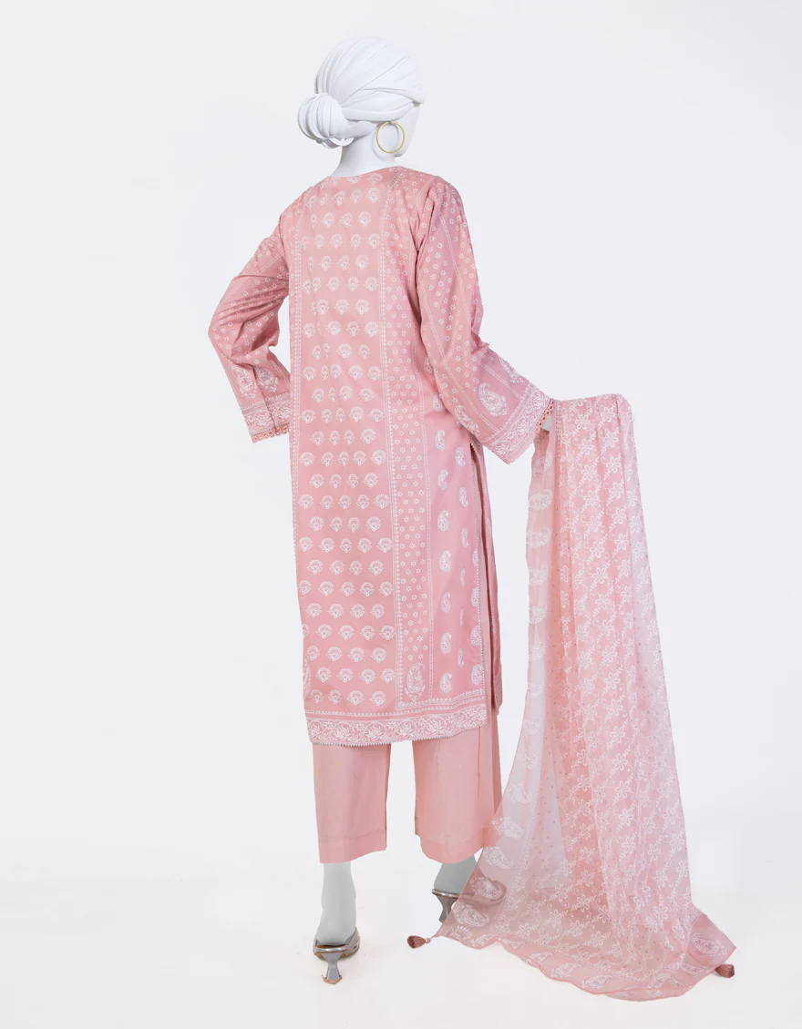 PEACH LAWN 3PC STITCHED | JLAWN-S-25-819/S SHADOW WORK-03 - Image 2