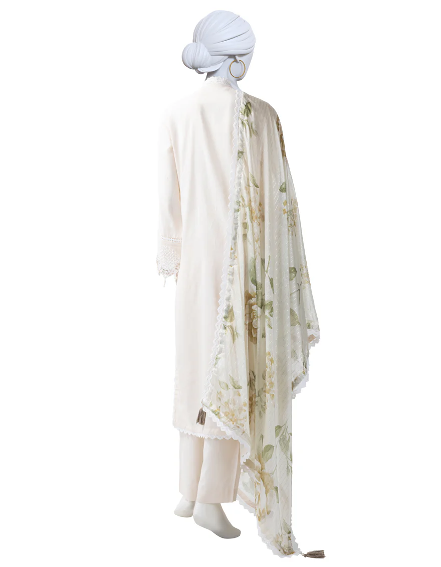 OFF WHITE LAWN 3PC UNSTITCHED | JLAWN-S-25-822 LUXE-A-02 - Image 2
