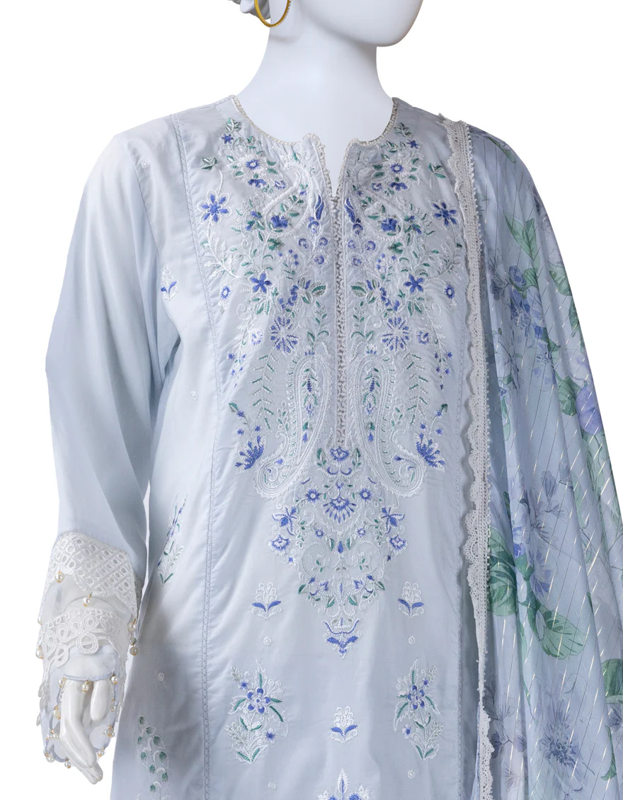 LILAC LAWN 3PC UNSTITCHED | JLAWN-S-25-823 LUXE-A-3 - Image 2