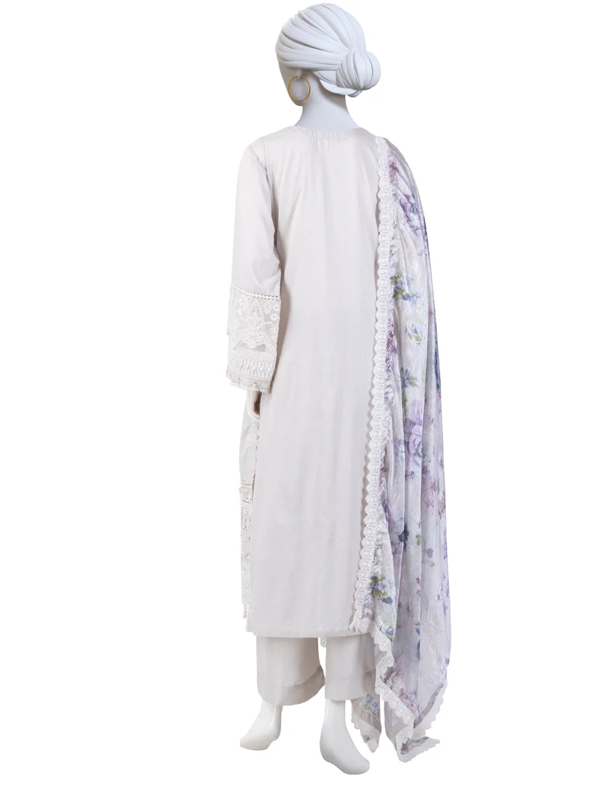GREY LAWN 3PC UNSTITCHED | JLAWN-S-25-826 LUXE-A-6 - Image 2