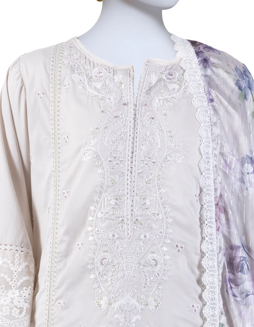 GREY LAWN 3PC UNSTITCHED | JLAWN-S-25-826 LUXE-A-6 - Image 3