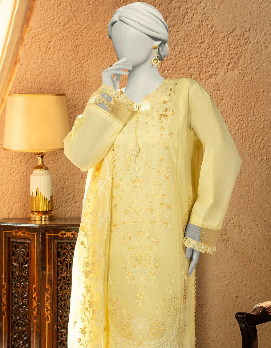 YELLOW LAWN 3PC UNSTITCHED | JLAWN-S-25-832-LUXE B-6 - Image 2
