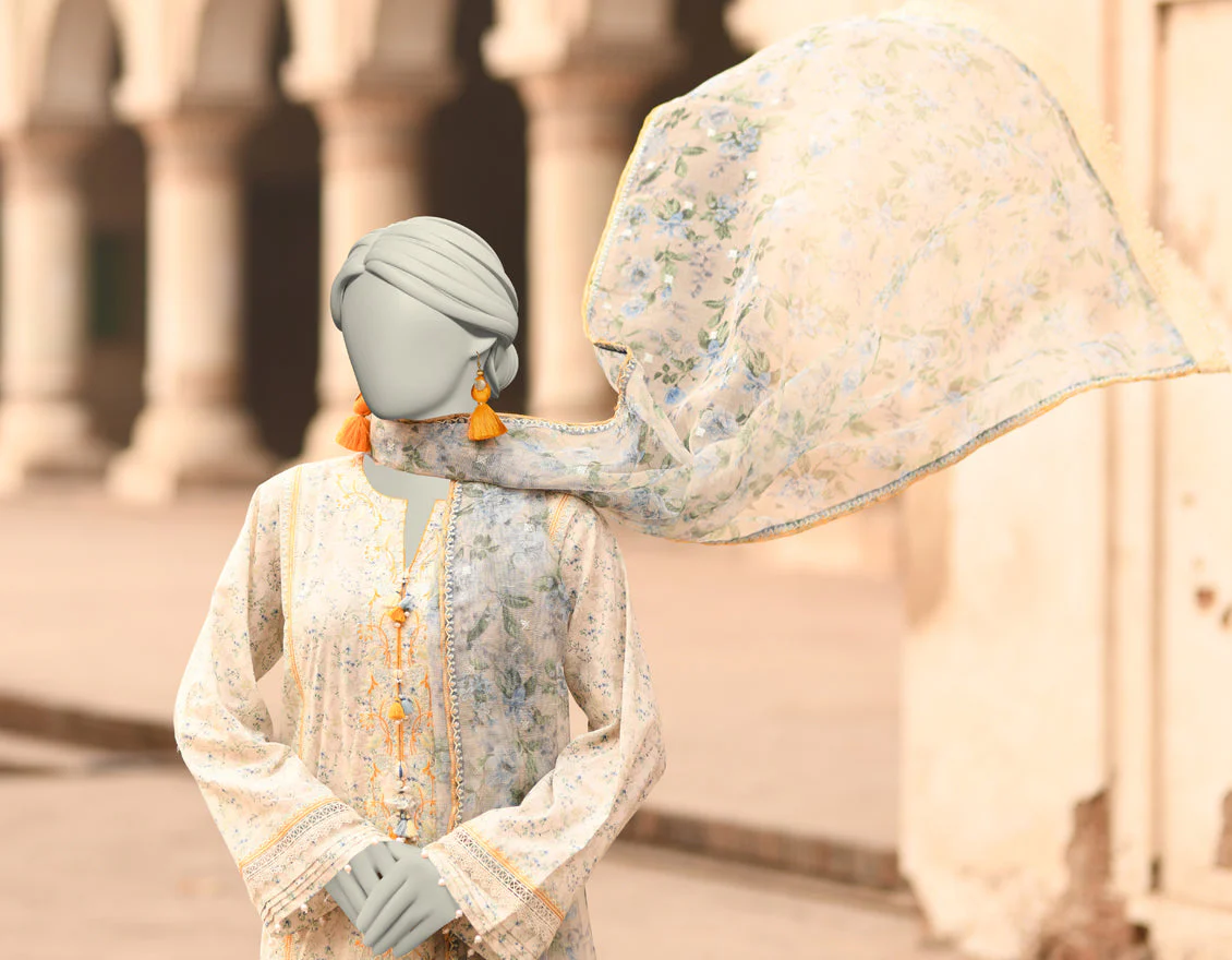 OFF WHITE LAWN 3PC UNSTITCHED | JLAWN-S-25-837 MAHROSH-1 - Image 3