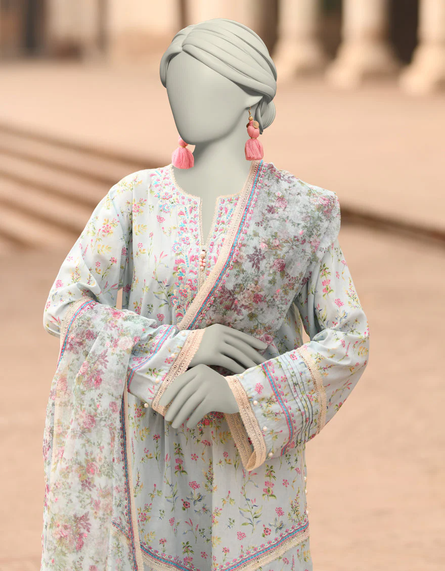 BLUE LAWN 3PC UNSTITCHED | JLAWN-S-25-838 MAHROSH-2 - Image 2
