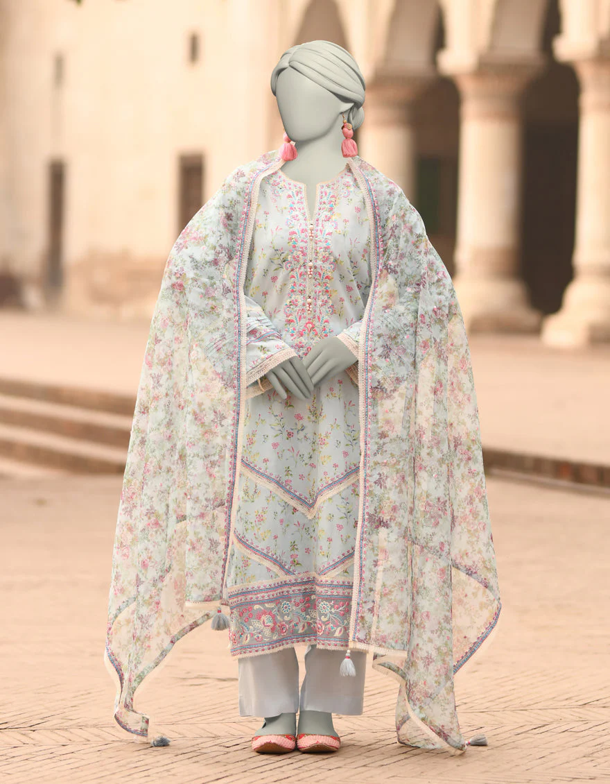BLUE LAWN 3PC UNSTITCHED | JLAWN-S-25-838 MAHROSH-2 - Image 3