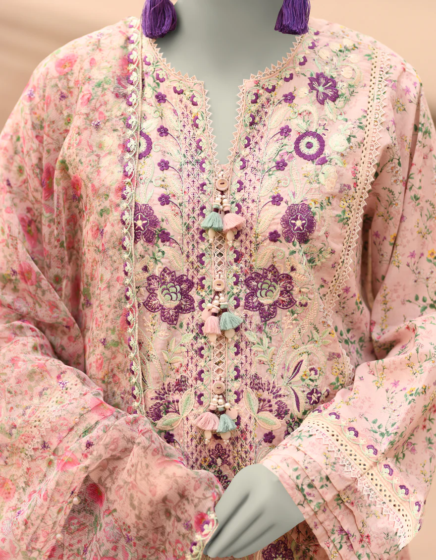 PINK LAWN 3PC UNSTITCHED | JLAWN-S-25-839 MAHROSH-3 - Image 3