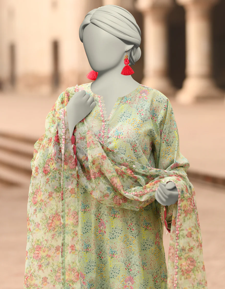 GREEN LAWN 3PC UNSTITCHED | JLAWN-S-25-840 MAHROSH-4 - Image 2