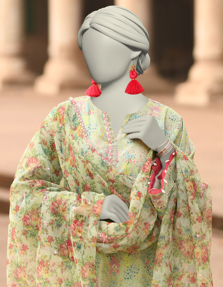 GREEN LAWN 3PC UNSTITCHED | JLAWN-S-25-840 MAHROSH-4 - Image 3