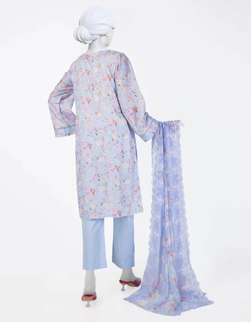BLUE LAWN 3PC STITCHED | JLAWN-S-25-844/S FLORIST-04 - Image 2