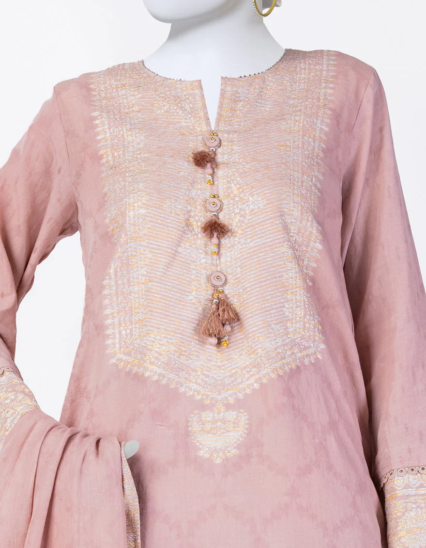 ORANGE JACQUARD 3PC STITCHED | JLAWN-S-25-845/S CLASSICAL REFLECTION-01 - Image 3