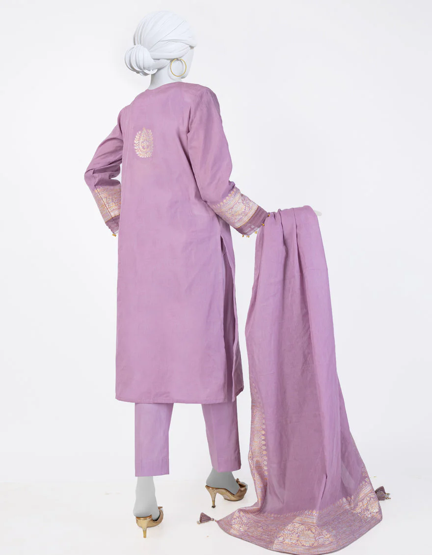 PURPLE JACQUARD 3PC STITCHED | JLAWN-S-25-846/S CLASSICAL REFLECTION-02 - Image 2