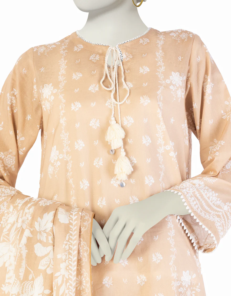 BEIGE LAWN 3PC STITCHED | JLAWN-S-25-900/S BIN - Image 2