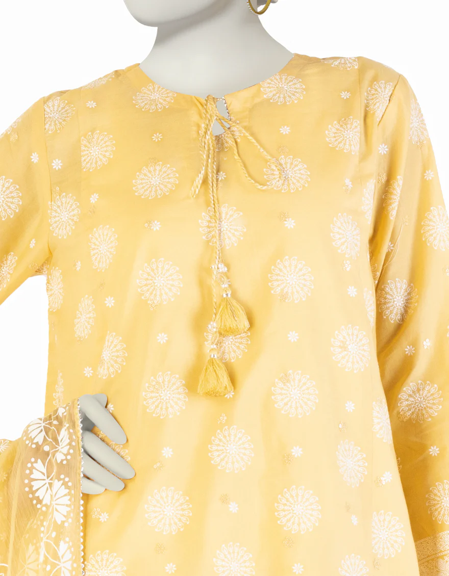 YELLOW LAWN 3PC STITCHED | JLAWN-S-25-909/S WIR - Image 2