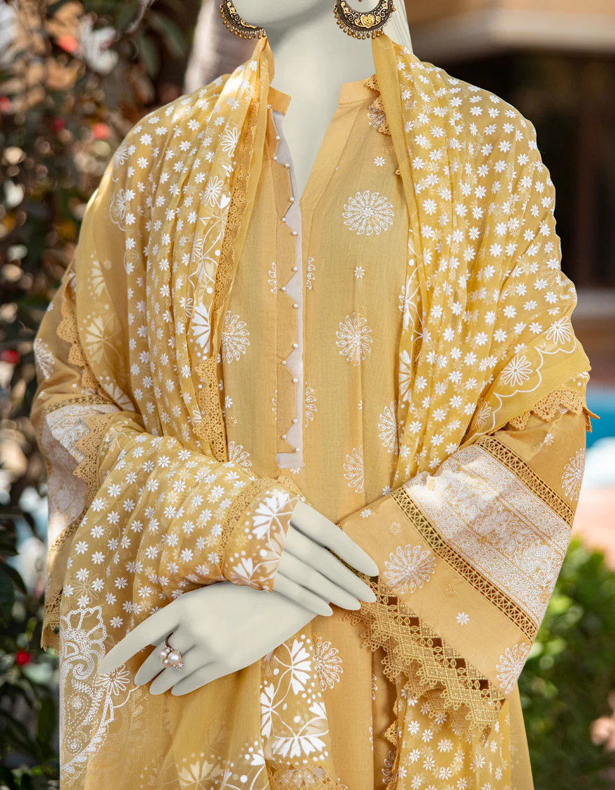 YELLOW LAWN 3PC UNSTITCHED | JLAWN-S-25-909 WIRSA - Image 3