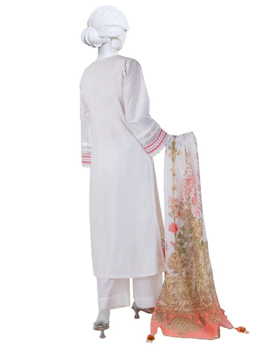 WHITE LAWN 3PC STITCHED | JLAWN-S-25-917/S LUX - Image 2