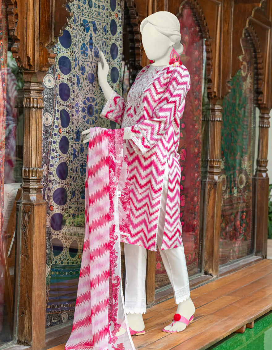 PINK LAWN 2PC STITCHED | JLAWN-S-JDS-24-1001/S LEHRIYA-1 - Image 2