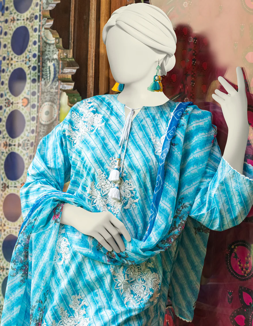 BLUE CHIFFON 2PC STITCHED | JLAWN-S-JDS-24-1002/S LEHRIYA-2 - Image 3