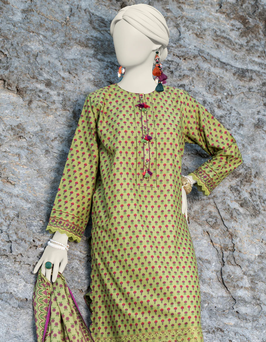 GREEN LAWN 2PC UNSTITCHED | JLAWN-S-JDS-24-1006 - Image 2