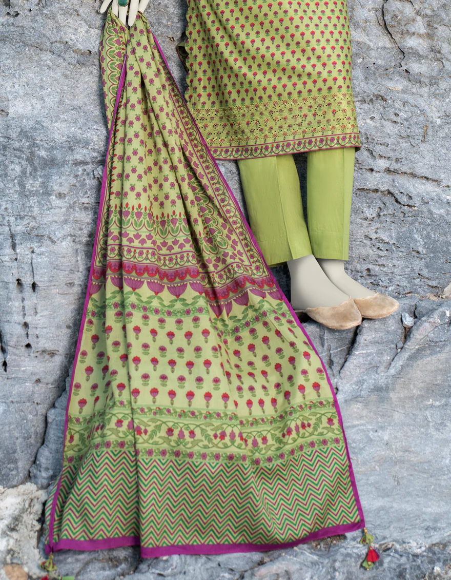 GREEN LAWN 2PC UNSTITCHED | JLAWN-S-JDS-24-1006 - Image 3